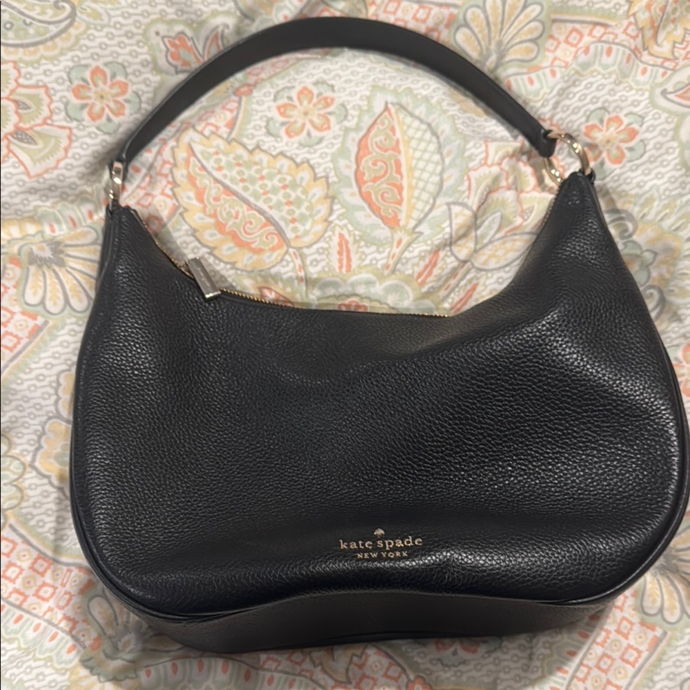 Kate Spade Black Hobo Bag with Pebbled Leather
